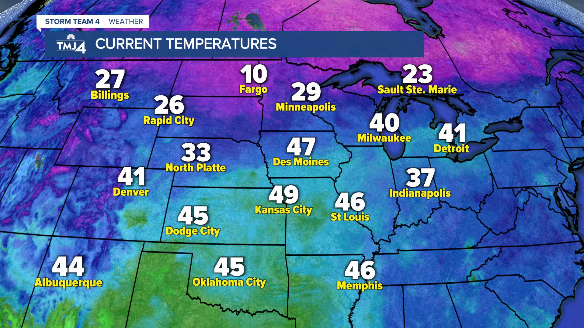 Midwest Current Temperatures